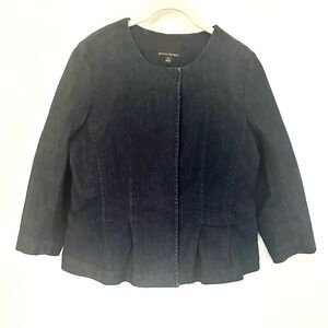 Banana Republic Women's Dark Blue Jean Jacket with 3/4 sleeves